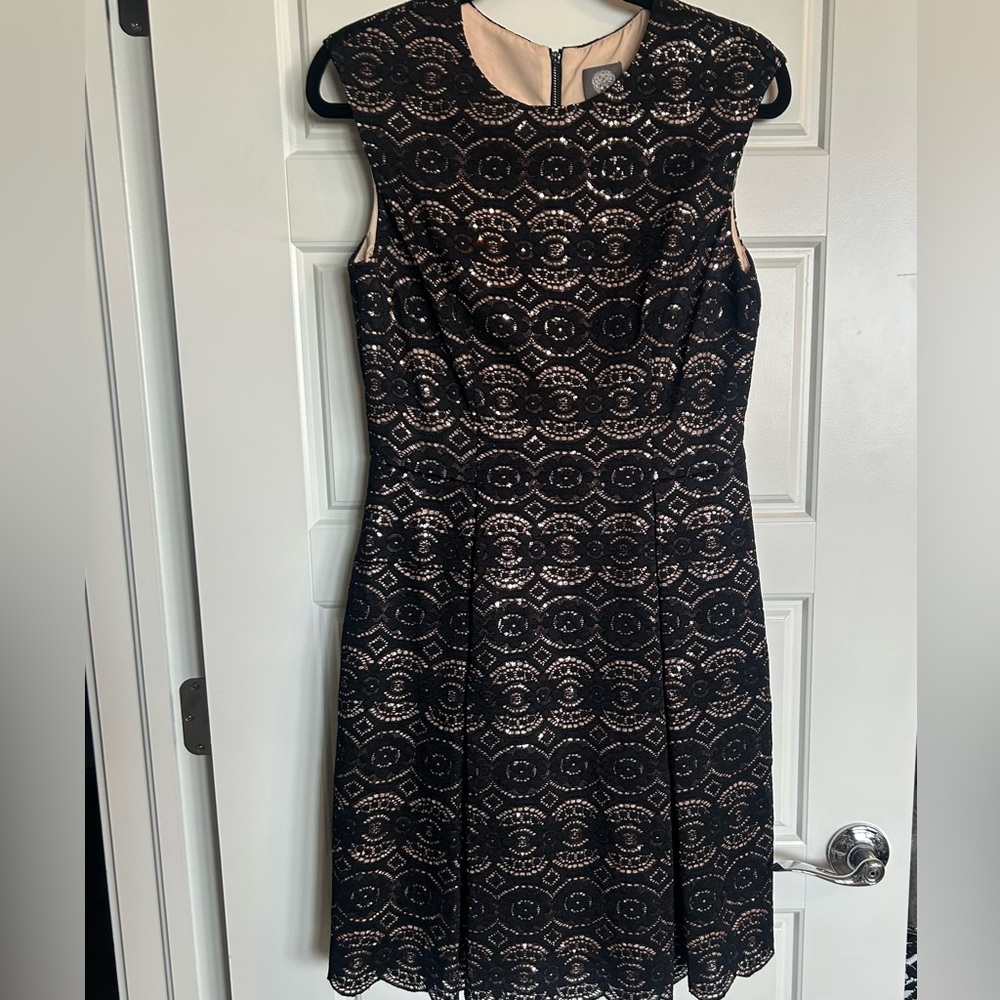 Elegant Black and Gold Patterned Dress